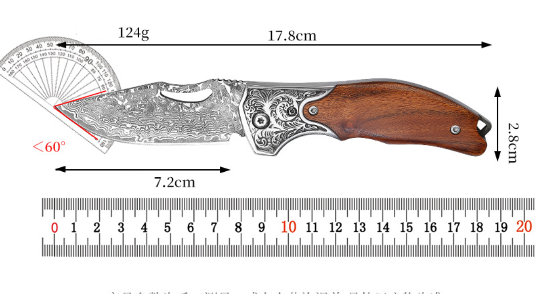 Skládací Damaškový Nůž Na Loupání Ovoce