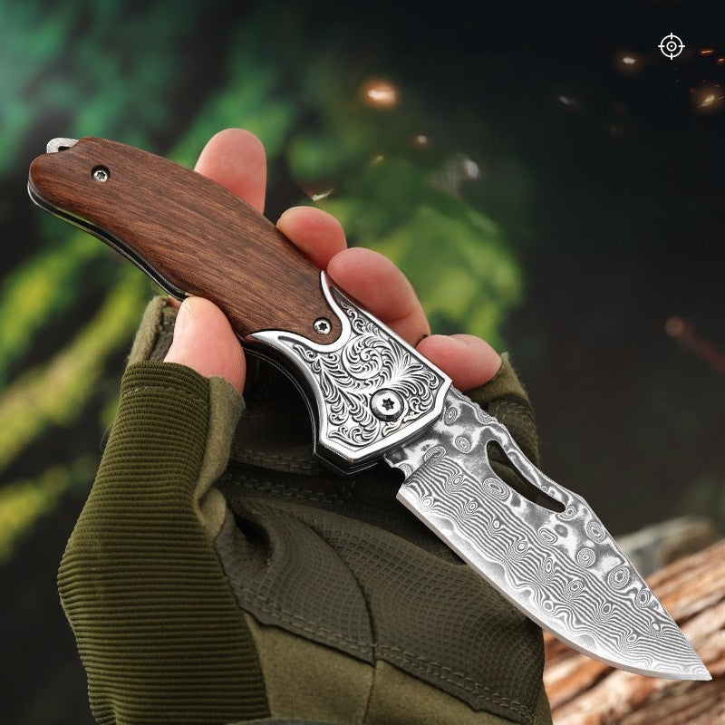 Skládací Damaškový Nůž Na Loupání Ovoce